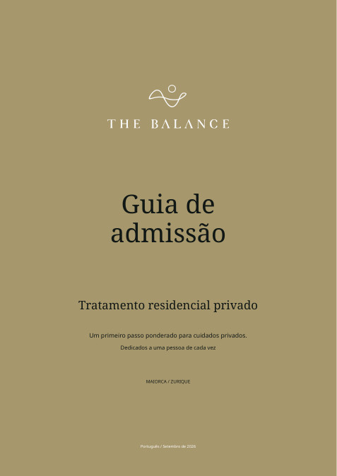 Guia de admissão THE BALANCE com capa dourada