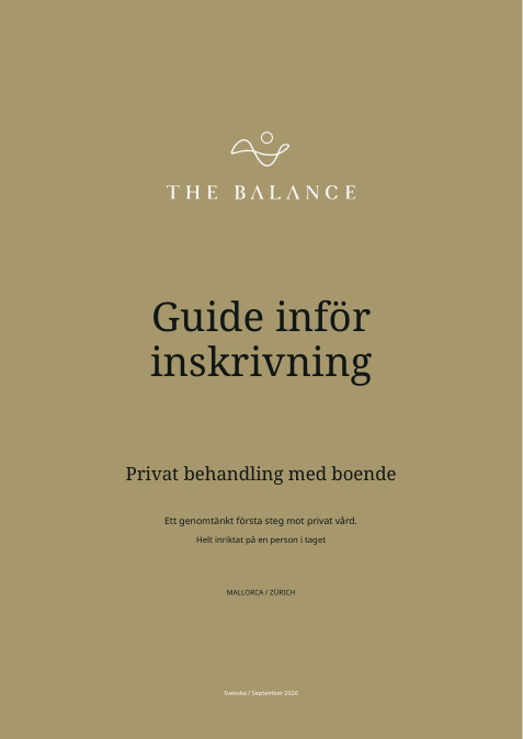 THE BALANCE inskrivningsguide med guldfärgat omslag