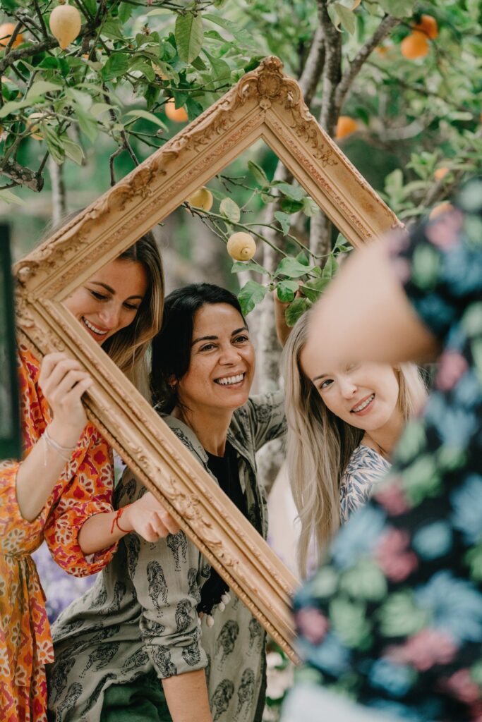 A playful moment at a THE BALANCE summer gathering